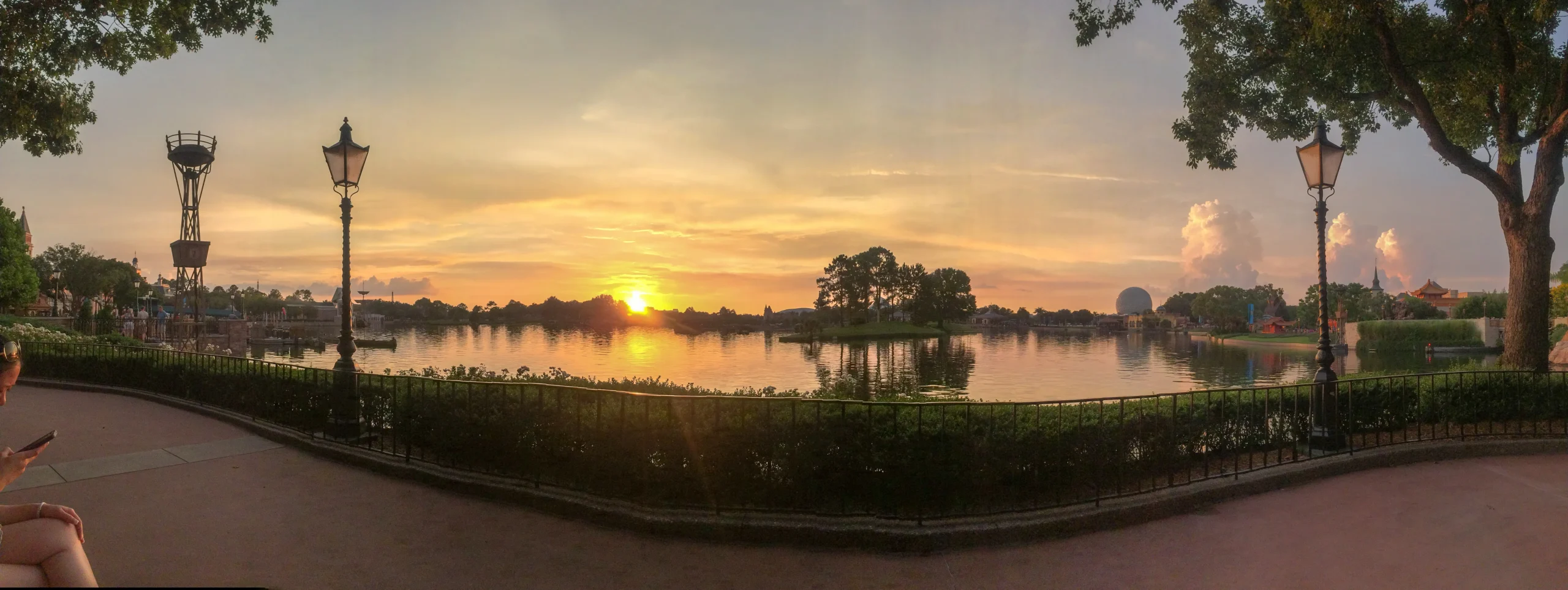 Epcot World Showcase at sunset